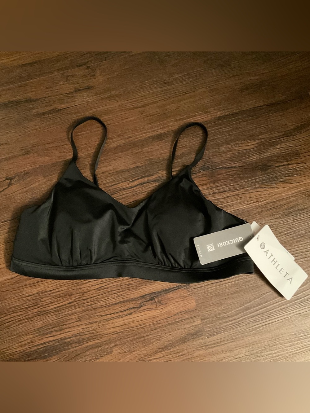 Athleta Summerland Bikini Everyday 38 B/C Black Medium Support Adjustable Straps